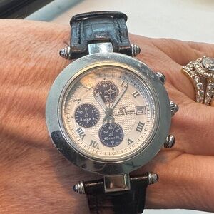 Silver and Black Chronograph Men's Watch